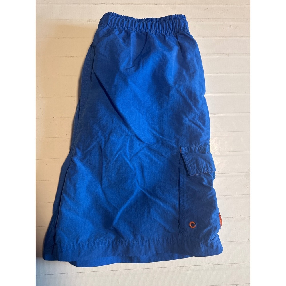 Sand N Sun Swim Trunks Mens Medium Blue Excellent Cargo‎ Pocket Mesh Lined